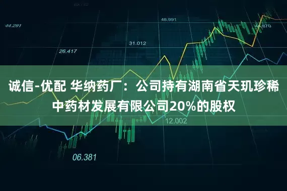 诚信-优配 华纳药厂：公司持有湖南省天玑珍稀中药材发展有限公司20%的股权